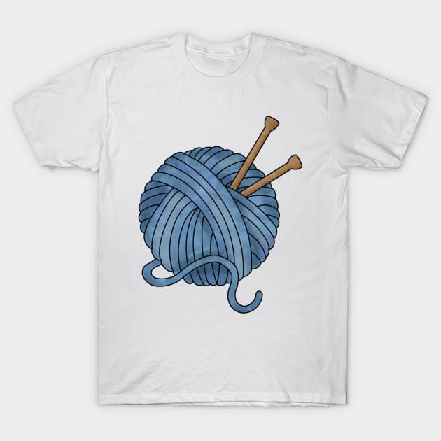 Blue Yarn Ball T-Shirt by peachycrossing